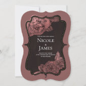 Dusty Pink Roos Gold Elegant Glam Wedding Kaart (Voorkant)