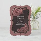 Dusty Pink Roos Gold Elegant Glam Wedding Kaart (Staand voorkant)