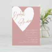 Dusty Pink/ Roos hart Vrijgezellenfeest Kaart (Staand voorkant)