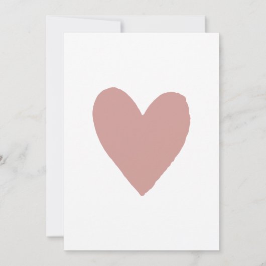 Dusty Pink/ Roos hart Vrijgezellenfeest Kaart (Achterkant)