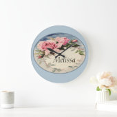 Dusty Pink  Roos Leaf Wreatmonogram Grote Klok (Huis)