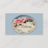 Dusty Pink  Roos Leaf Wreatmonogram Visitekaartje (Achterkant)