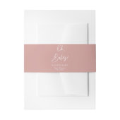 Dusty Pink/ Roos Oh Baby Baby shower Uitnodigingen Wikkel (Voorkant Voorbeeld)