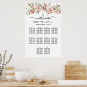 Dusty Pink Rose 10-Tafel Trouwstoelkaart Poster (Keuken)