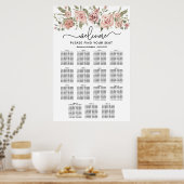 Dusty Pink Rose 15-Tafel Trouwstoelkaart Poster (Keuken)