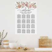 Dusty Pink Rose 16-Tafel Trouwstoelkaart Poster (Keuken)