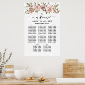 Dusty Pink Rose 8-Tafel Trouwstoelkaart Poster (Keuken)
