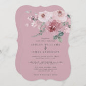 Dusty Pink Rose Bleached Mauve Wedding Kaart (Voorkant / Achterkant)