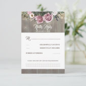 Dusty Pink Rose Bloemen Bruiloft RSVP (Staand voorkant)