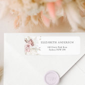 Dusty Pink Rose Blush Bloemen Retouradres Label