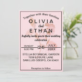 Dusty Pink Rose Chic Zomer Bloemen Bruiloft Kaart (Staand voorkant)