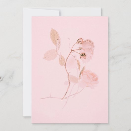 Dusty Pink Rose Chic Zomer Bloemen Bruiloft Kaart (Achterkant)