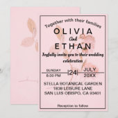 Dusty Pink Rose Chic Zomer Bloemen Bruiloft Kaart (Voorkant / Achterkant)