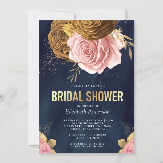 Dusty Pink Rose Earthy Floral Vrijgezellenfeest Kaart (Voorkant)