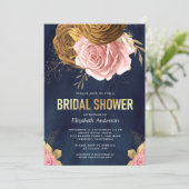 Dusty Pink Rose Earthy Floral Vrijgezellenfeest Kaart (Staand voorkant)