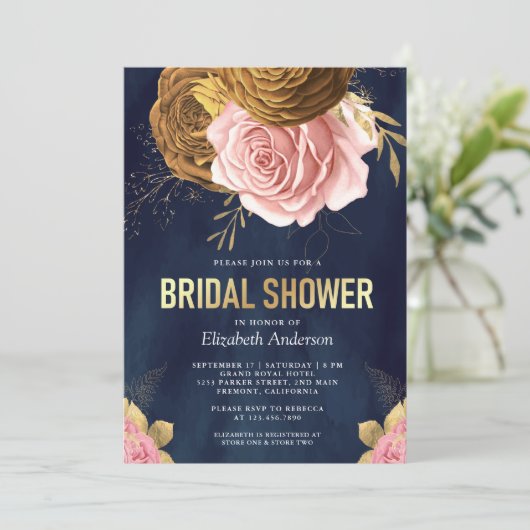 Dusty Pink Rose Earthy Floral Vrijgezellenfeest Kaart (Staand voorkant)