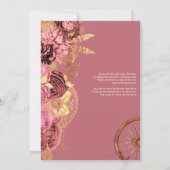 Dusty Pink Rose Elegant Western Charro Quinceanera Kaart (Achterkant)