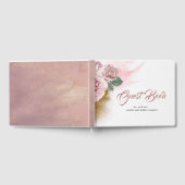 Dusty Pink Rose en Gold Glitter Bruiloft Gastenboek (Volledig)