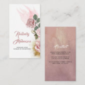 Dusty Pink Rose en Gold Glitter Elegant Visitekaartje (Voorkant / Achterkant)