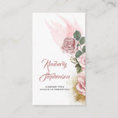 Dusty Pink Rose en Gold Glitter Elegant Visitekaartje (Voorkant)