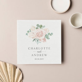 Dusty Pink Rose Eucalyptus Greenery Wedding Servet