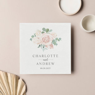 Dusty Pink Rose Eucalyptus Greenery Wedding Servet