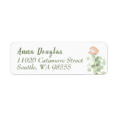 Dusty Pink Rose Eucalyptus Retouradres Etiket (Voorkant)