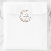 Dusty Pink Rose Floral 90th Birthday Hartelijk dan Ronde Sticker (Tas)