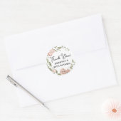 Dusty Pink Rose Floral 90th Birthday Hartelijk dan Ronde Sticker (Envelop)