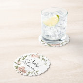 Dusty Pink Rose Floral 90th Birthday Kartonnen Onderzetters (Insitu)