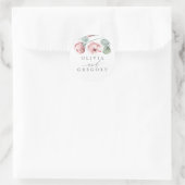 Dusty Pink Rose Floral Elegant Bruiloft Ronde Sticker (Tas)