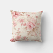 Dusty Pink Rose Floral Kussen (Voorkant)