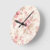 Dusty Pink Rose Floral Ronde Klok (Hoek)