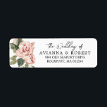 Dusty Pink Rose Floral Wedding Return Address Labs Etiket<br><div class="desc">Dit label is ontworpen om te coördineren met het Collectie Classic Dusty Pink Rose Wedding,  en bevat stoffige roze rozen die in donkergroene bladeren zijn genest.</div>