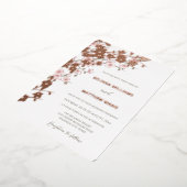 Dusty Pink Rose Gold Cherry Blossom Bruiloft Folie Uitnodiging (Gedraaid)