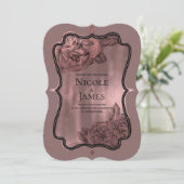 Dusty Pink Rose Gold Elegant Glam Bloemen Bruiloft Kaart (Staand voorkant)