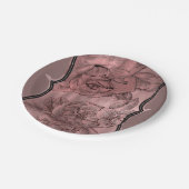 Dusty Pink Rose Gold Elegant Glam Floral Chic Papieren Bordje (Gekanteld)