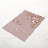 Dusty Pink Rose Gold Foil Wedding Uitnodiging (Gedraaid)