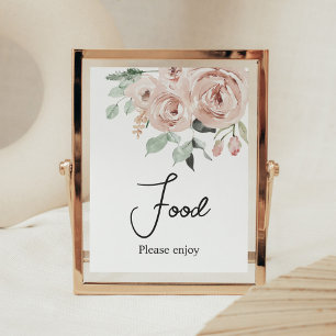 Dusty Pink Rose Het is een meisje Baby shower eten Poster
