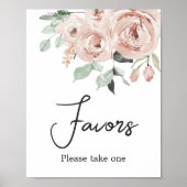 Dusty Pink Rose Het is een Meisje Baby shower Favo Poster (Voorkant)