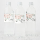 Dusty Pink Rose Het is een meisje Baby shower Waterfles Etiket (Flessen)