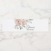 Dusty Pink Rose Het is een meisje Baby shower Waterfles Etiket (Enkel label)