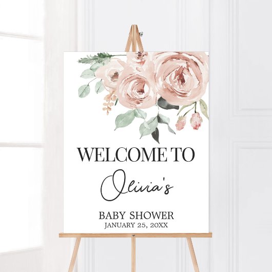 Dusty Pink Rose Het is een Meisje Baby shower Welk Poster