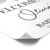 Dusty Pink Rose Het is een Meisje Baby shower Welk Poster (Hoek)