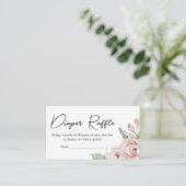 Dusty Pink Rose Het is een meisje Luier Raffle Informatiekaartje (Staand voorkant)