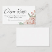 Dusty Pink Rose Het is een meisje Luier Raffle Informatiekaartje (Voorkant / Achterkant)