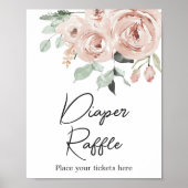 Dusty Pink Rose Het is een meisje Luier Raffle Poster (Voorkant)