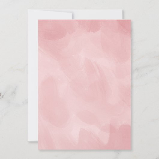 Dusty Pink Rose Kleur Thema met zwanen Bruiloft Kaart (Achterkant)