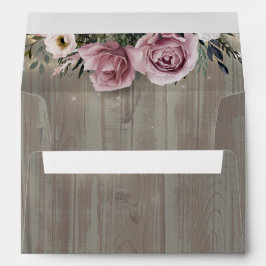 Dusty Pink Rose Rustiek Land Hout Envelop