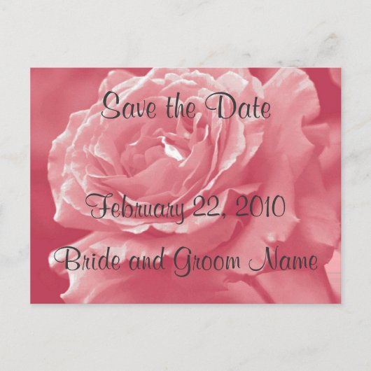 Dusty Pink Rose Save the Date Briefkaart (Voorkant)